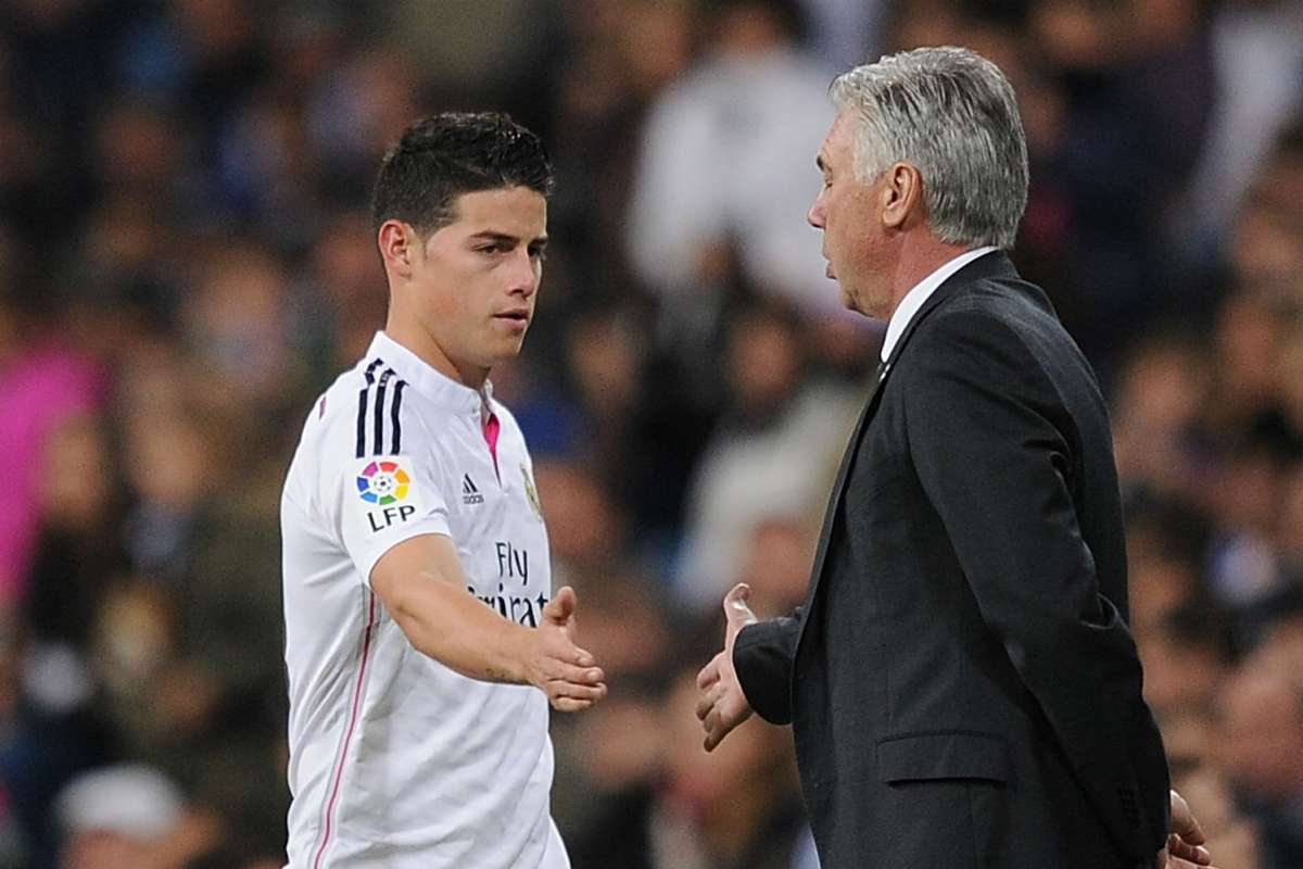 James Rodriguez y Carlo Ancelotti