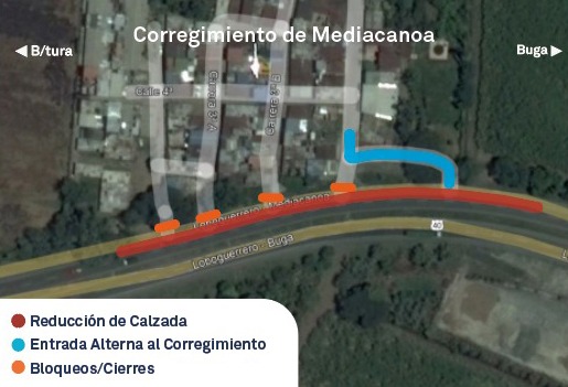 Cierre temporal en Vías de Acceso al Corregimiento de Mediacanoa